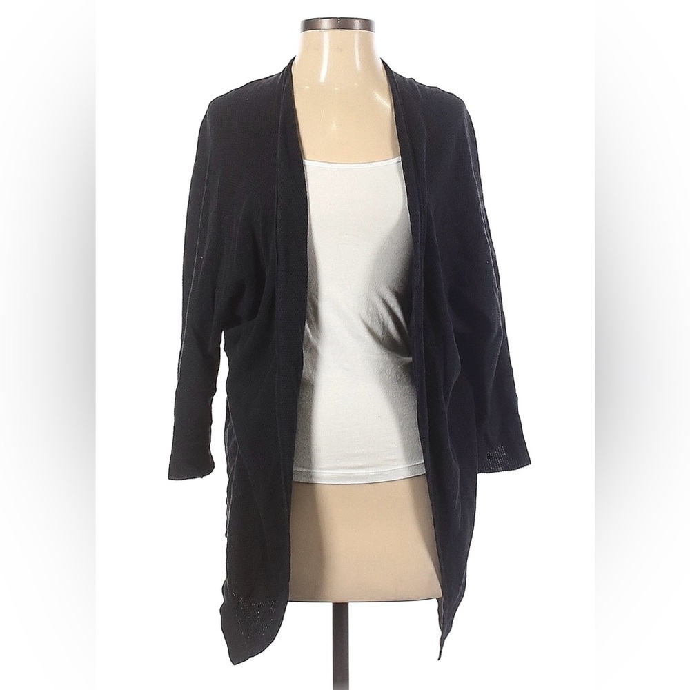 Monk & Lou Plenty - Black Cotton Weave Cardigan - Size XS / S